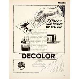  1926 Ad Decolor Dagron Ink Eraser 154 Faubourg Saint Denis 