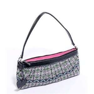   S268PNK Alyssa Top Zip Shoulder Bag in Pink, Green, Black Pattern