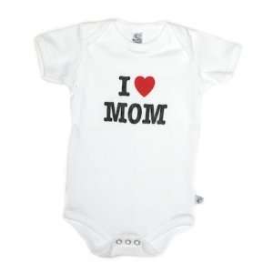  I Love Mom   Silly Baby Bodysuit, 100% Cotton, White, 18 