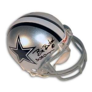  Bill Bates Dallas Cowboys Autographed Mini Helmet with 3x 