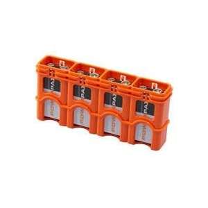   9V Battery Caddy, Orange   Holds Four 9 Volt Batteries Electronics