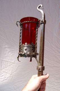 One of a kind antique Sanctuary Lamp + Wrought Iron +  