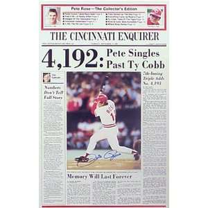  Signed Pete Rose Picture   Newspaper