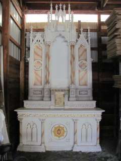 White and Gold CHURCH ALTAR w/ Tabernacle   16.5 tall  