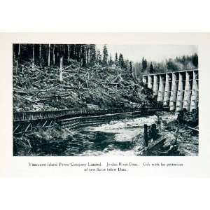  1915 Print Crib Flume Jordan River Dam Vancouver Island British 