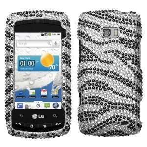   Ally vs740 Accessory   White Black Zebra Bling Case Cover Cell Phones