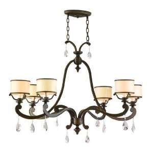   Roman Island Light with Cream Ice Glass and Crystal Accents 86 56