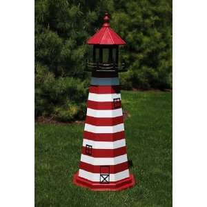  4 Foot Wooden West Quoddy Painted Wooden Lighthouse 