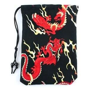  Dragons RPG Dice Bag (Cotton and Satin Dice Bag 5 in. X 7 