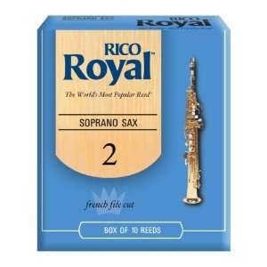  Rico Royal Soprano Sax Reeds, Strength 2.0, 10 pack 