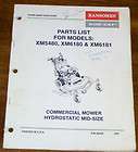 Ransomes Bob Cat XM5480 XM6180 XM6181 Mower Parts Manual