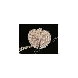  Full Crystal Heart Flash Drive Necklace 4GB