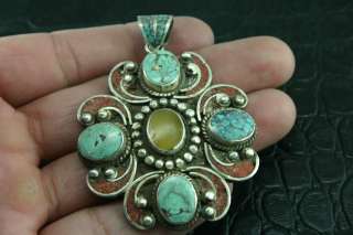 VINTAGE AUTHENTIC TRIBE HANDE WORK SOUTH WEST TURQUOISE & CORAL STONE 