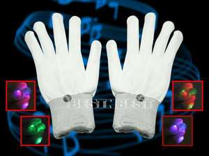 Pair of Light Up LED Gloves Raves concerts clubs toy  