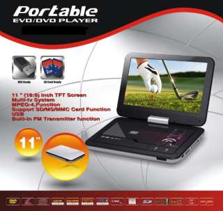 11 Portable DVD DIVX Player with TV, Swivel Screen, VGA, USB 