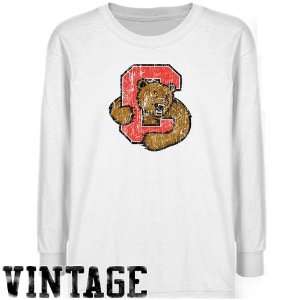   Cornell Big Red Youth White Distressed Logo Vintage T shirt Sports