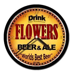  FLOWERS beer and ale cerveza wall clock 