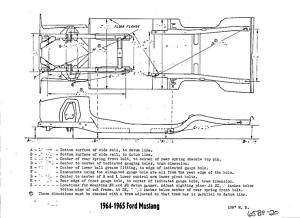 1965 Ford Mustang NOS Frame Dimensions Alignment Specs  