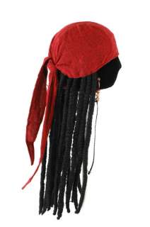 Jack Sparrow Head Scarf Headscarf Hat Wig Dreads Costume Accessory 