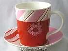   Coffee Christmas Holiday Peppermint Candy Cane Mug Cup Saucer
