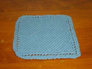 Moms handmade BLUE knitted dish cloths/ dish rags  