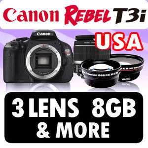 NEW Canon T3i 600D SLR Camera +3 lens SUPER VALUE KIT  