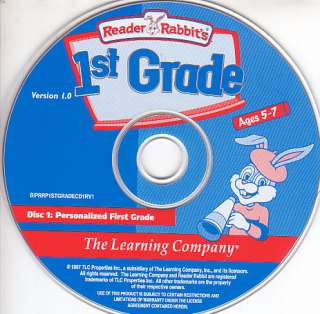 Reader Rabbit Personalized 1ST GRADE Ages 5 7 NEW $2 SH 772040795405 