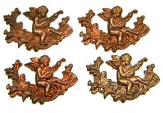 COPPER ANGEL CUPID DOVES STAMPING DECORATION ORNAMENT  