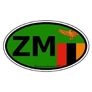  Zambia ZM and Zambian Flag Africa State Car Bumper Sticker 