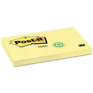  Post it  Recycled Notes, 3 x 5, Canary Yellow, 12 100 