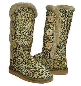   Bailey 3 Button Faux Fur Lined Eskimo Boots Winter Leopard Print Color