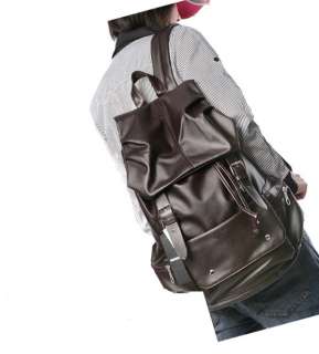 New Brown Mens PU Leather Fashion Style backpack B001  