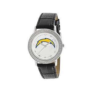  Gametime San Diego Chargers Womens Black Leather Watch 