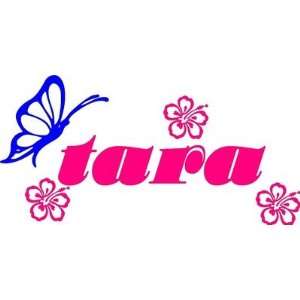  Personalized Name Butterflies & Flowers Wall Decal Kids 