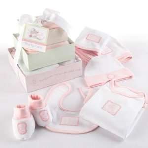  Baby Pink Patty Cake Six Piece Layette Set in Gift Tower 
