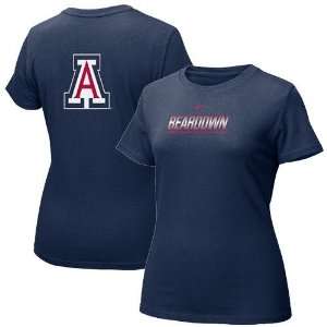   Nike Arizona Wildcats Navy Blue Ladies Uniform T shirt Sports