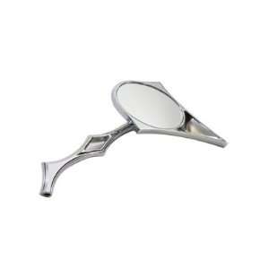  Motorcycle Spike Oval Mirror with Billet Twisted Stem 