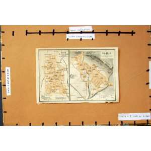  Map 1909 Street Plan Citta Di Castello Gubbio Italy