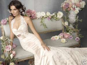 Silk Lace Halter Jim Wedding Dress mdl# Hjelm 814  