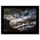 a3 framed poster black lava wildfire lava flow hawaii aerial