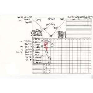  John Sterling Handwritten/Signed Scorecard Yankees at 