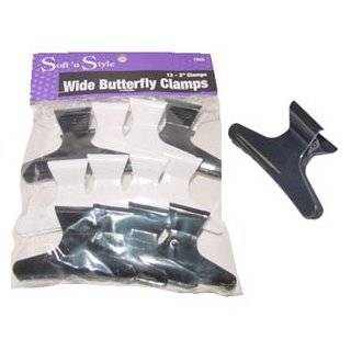 Large Butterfly Clamps * 12 Clips Per Bag * Black & White * 3 Wide