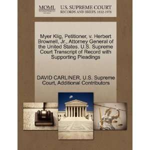   ) DAVID CARLINER, Additional Contributors, U.S. Supreme Court Books