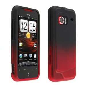   HTC Droid Incredible Black Red Gradient Snap On Case Electronics