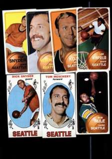 1969 71 TOPPS SEATTLE SONICS CARD LOT OF 7 EX 8221  