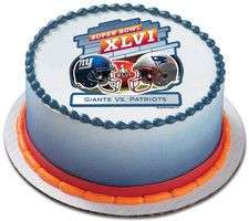 Super Bowl XLVI ~ Edible Image Icing Cake, Cupcake Topper ~ LOOK 