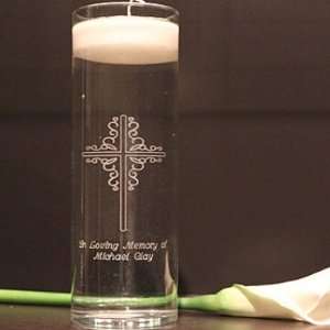    Decorative Cross Floating Candle Memorial Vase