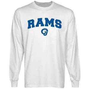  Angelo State Rams White Logo Arch Long Sleeve T shirt 