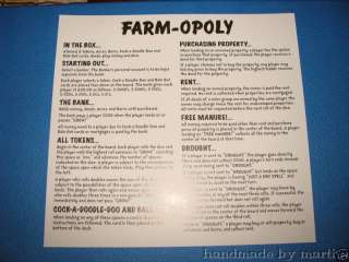 game part farm opoly rules instructions replacement  