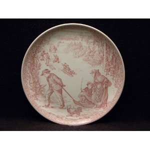   Christmas Plate #3 Cranberry Sleighing 